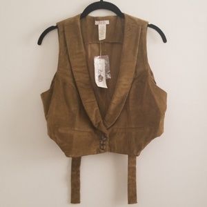 New Zoe D Olive Menswear Corduroy Vest M